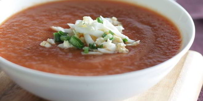 Рецепт Холодного томатного супа со сладким перцем и чили