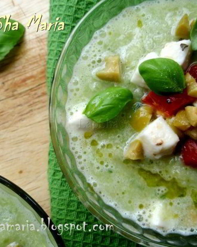 Рецепт огуречно-кабачкового холодный суп с моцареллой