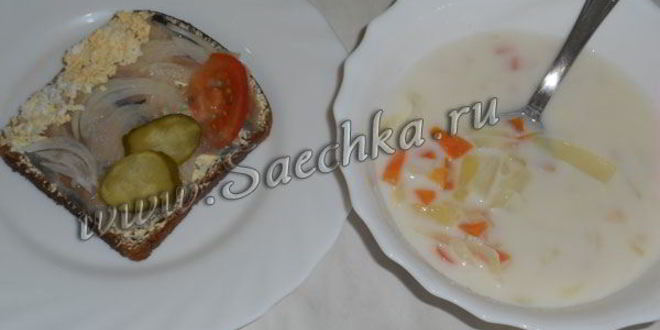 Рецепт молочного супа с овощами