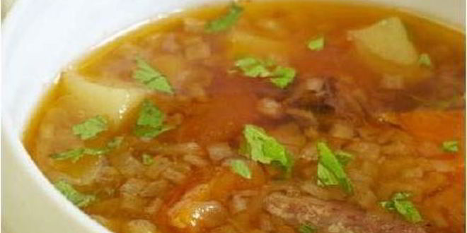 Рецепт мясного супа с курагой