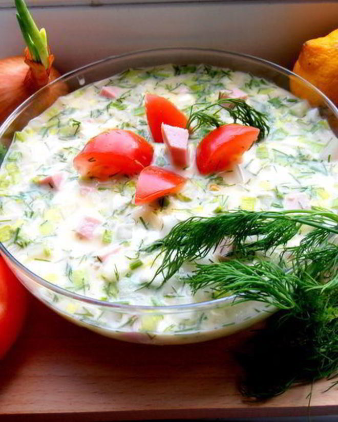 Рецепт деревенской окрошки на березовом соке