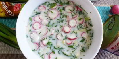 Шаг 2: легкой окрошки с тунцом