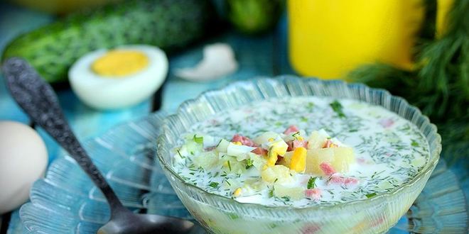 Рецепт окрошки классической с колбасой на воде