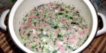 Шаг 4: окрошки классической с колбасой