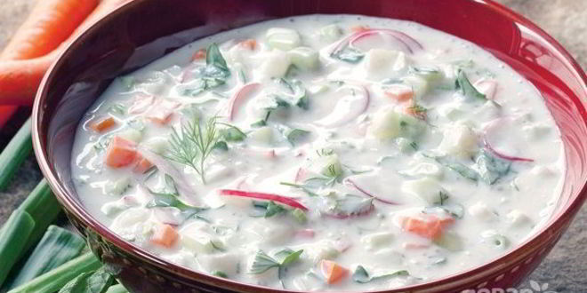 Рецепт Окрошки на кефире овощная