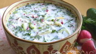 Рецепт Окрошки на кефире с минералкой