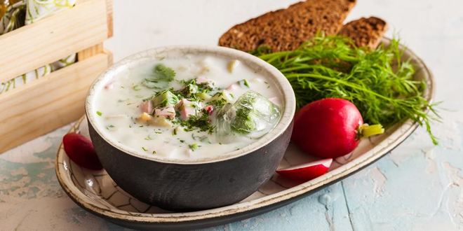 Рецепт окрошки на кефире