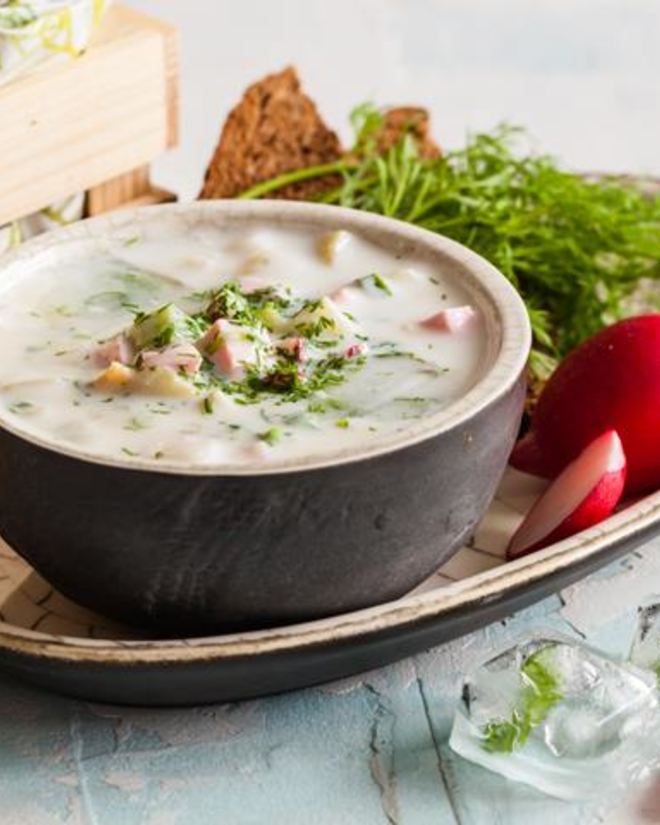 Рецепт окрошки на кефире