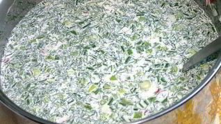 Рецепт Окрошки на курином бульоне