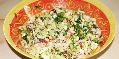 Шаг 6: окрошки на квасе с докторской колбасой