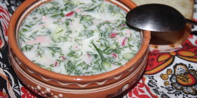 Рецепт окрошки на мацони и айране