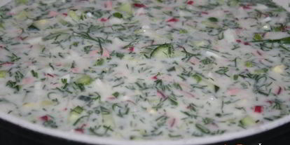 Шаг 7: окрошки на мацони и айране