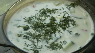 Рецепт Окрошки на молоке