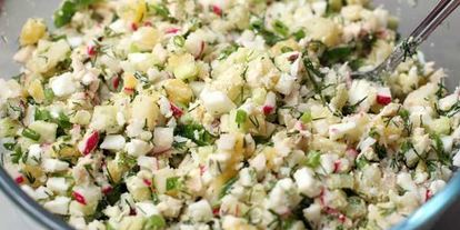 Шаг 7: окрошки на тане с курицей