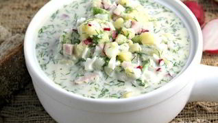 Рецепт Окрошки на воде и сметане