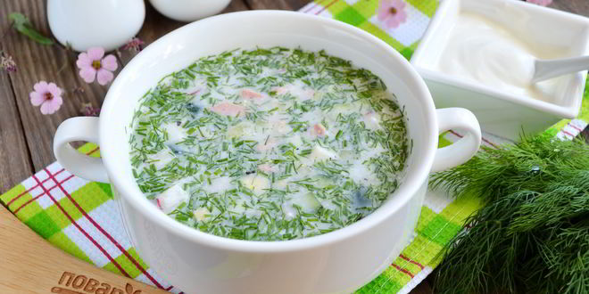 Рецепт окрошки с колбасой