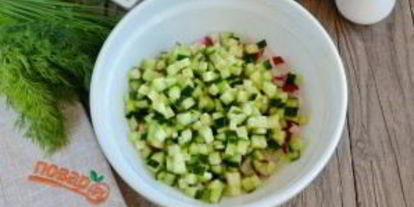 Шаг 2: окрошки с колбасой