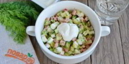 Шаг 8: окрошки с колбасой