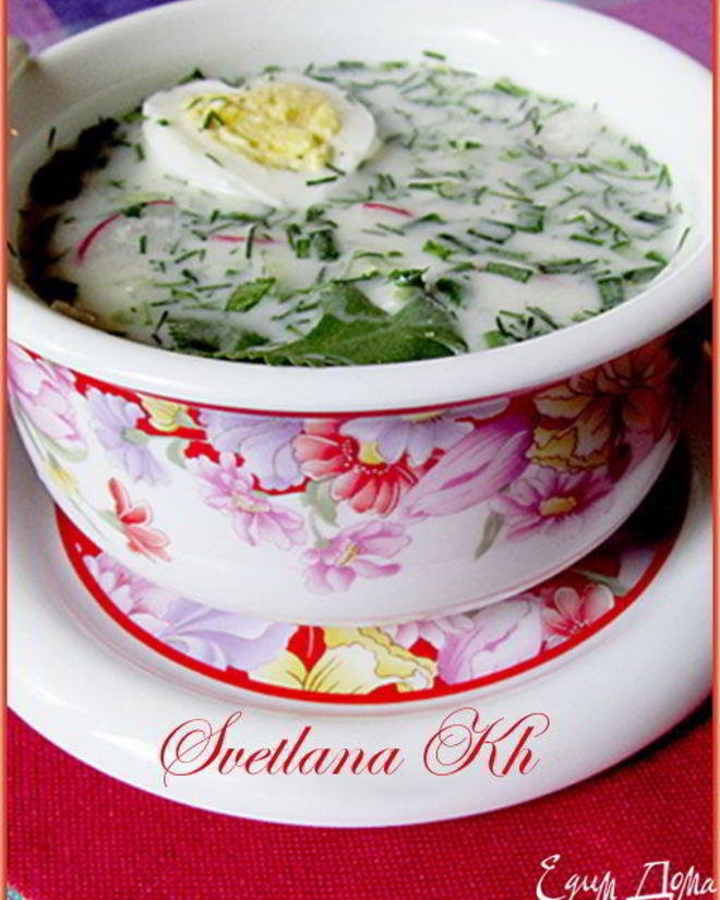 Рецепт окрошки с копченой курицей