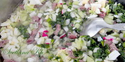 Шаг 2: окрошки с копченой курицей