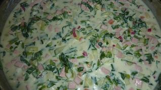 Рецепт Окрошки с редисом и шпинатом