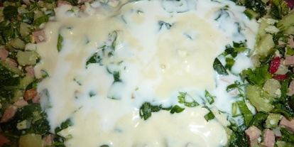 Шаг 6: окрошки с редисом и шпинатом