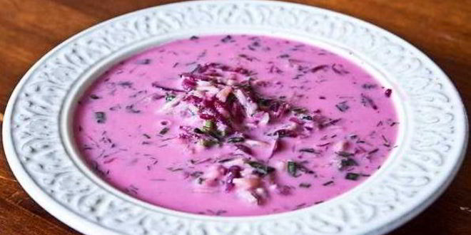 Рецепт Окрошки со свеклой на кефире