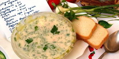 Шаг 2: окрошки в ледяной тарелке на сыворотке с редькой