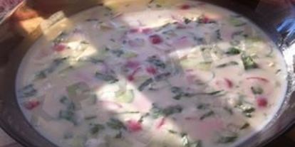 Шаг 5: сельдереевой окрошки на кефире