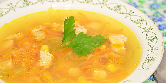 Рецепт куриного супа с овощами и сметаной