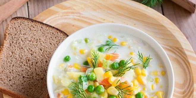 Рецепт овощного супа ны молоке