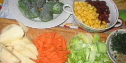 Шаг 1: овощного супа с индейкой