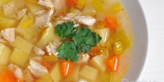 Рецепт овощного супа с луком-пореем