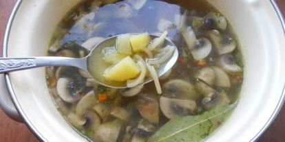 Шаг 4: овощного супа с шампиньонами и вермишелью