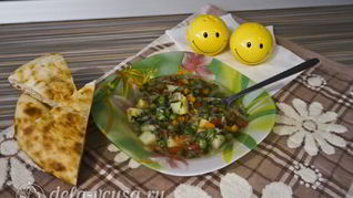 Рецепт Овощного супа с зеленым горошком