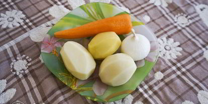 Шаг 1: овощного супа с зеленым горошком