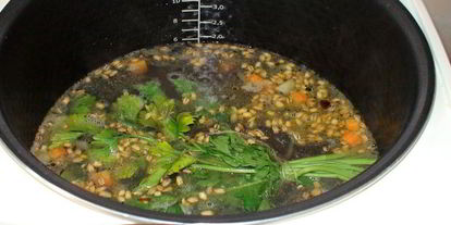 Шаг 3: похлебки из перловой крупы с индейкой