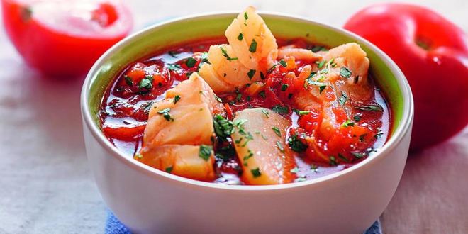 Рецепт Томатной похлебки с рыбой и картофелем