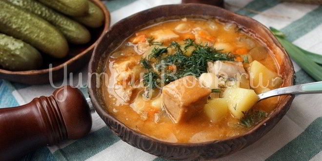 Рецепт рассольника с фасолью