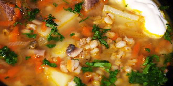 Рецепт Рассольника с говядиной и перловкой