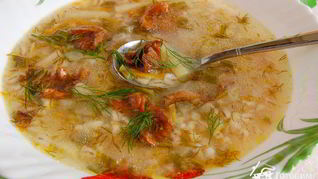 Рецепт Рассольника с грибами