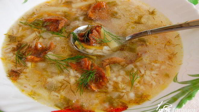 Рецепт Рассольника с грибами