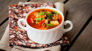 Рецепт Рассольника с курицей и грибами