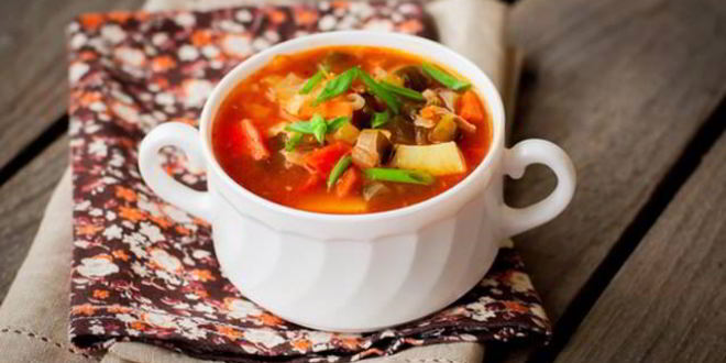 Рецепт Рассольника с курицей и грибами