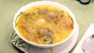 Рецепт Рассольника с рисом и языком