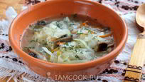 Рецепт Постных щей с грибами