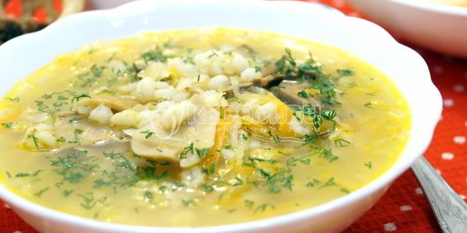 Рецепт щей грибных с перловкой