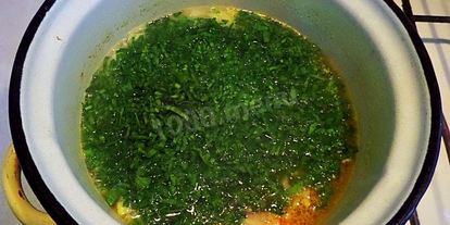 Шаг 6: щей с зеленью шпината