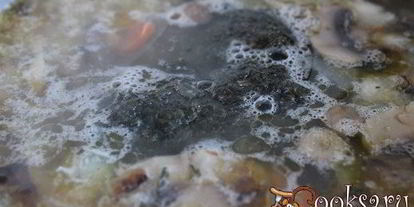 Шаг 7: щей со шпинатом и шампиньонами