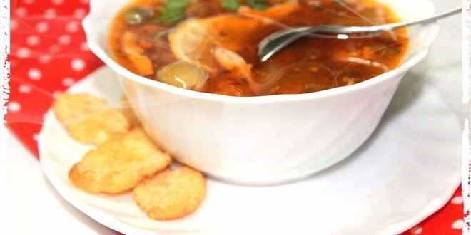 Рецепт сборной солянки на курином бульоне